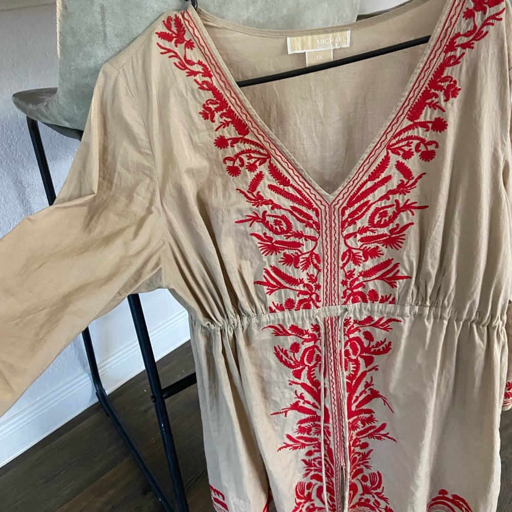Embroidered blouse/coverup